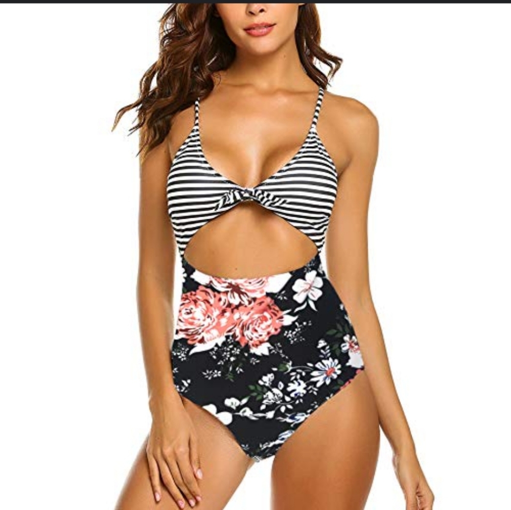 One piece cut out swimsuit
